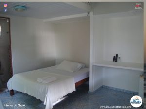 Parte interna do Chalé – Pousada Chalés do Atlântico Algodoal Pa